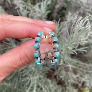 WILDER TURQUOISE HOOP EARRINGS - READY TO SHIP