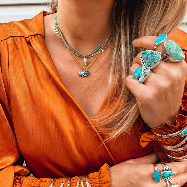 TURQUOISE GOLD PENDANT - NO. 1