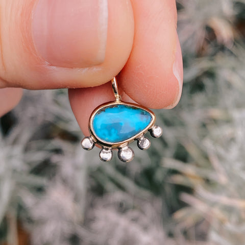 OJO TURQUOISE GOLD PENDANT - NO. 3