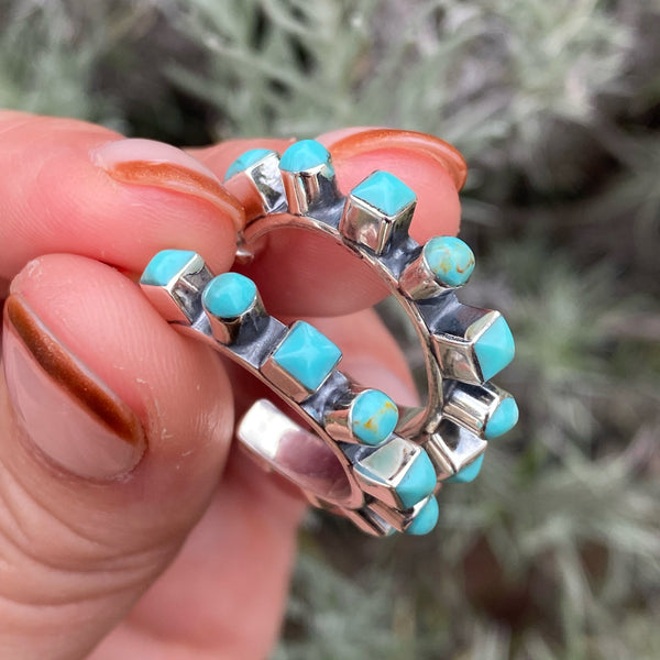 WILDER TURQUOISE HOOP EARRINGS - READY TO SHIP