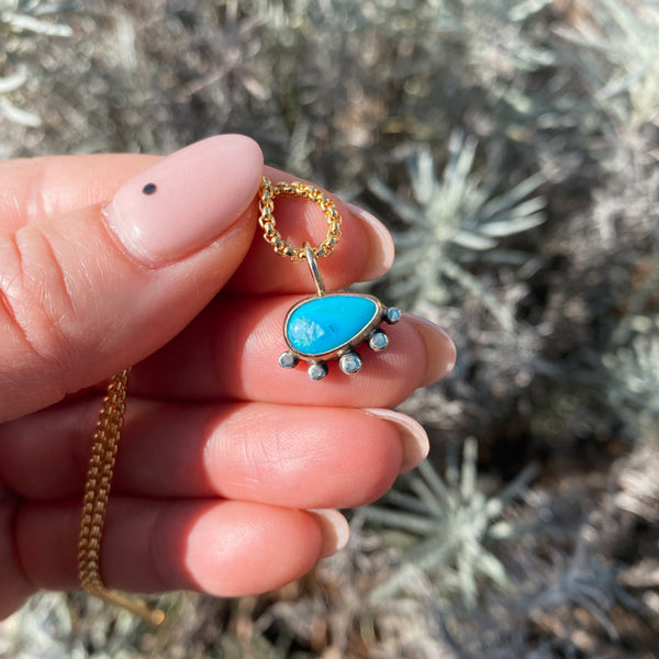 OJO TURQUOISE GOLD PENDANT - NO. 2