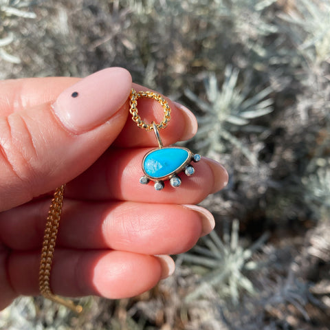 OJO TURQUOISE GOLD PENDANT - NO. 2