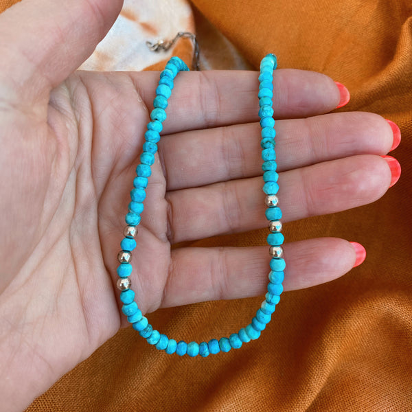 TURQUOISE BEADED NECKLACE - No.2