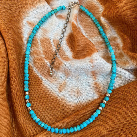TURQUOISE BEADED NECKLACE - No.2